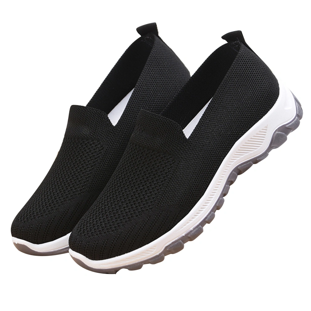 Women Slip On Shoes Flat Soft Sole Prevent Slip Lightweight Breathable Fashionable Lady Casual Sneakers for Sports Black 40