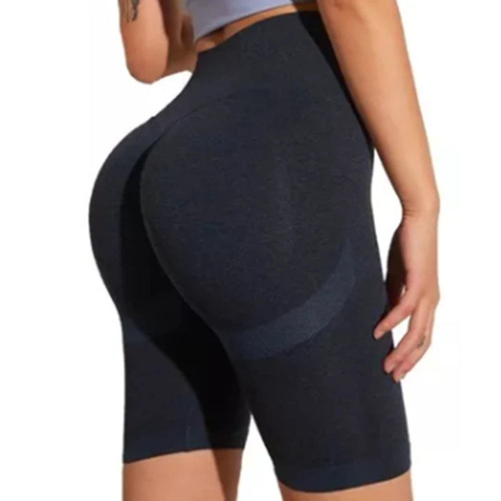 Women Workout Yoga Shorts Tummy Control Quick Dry High Waist Slim Fit Athletic Shorts for Running Gym Black M