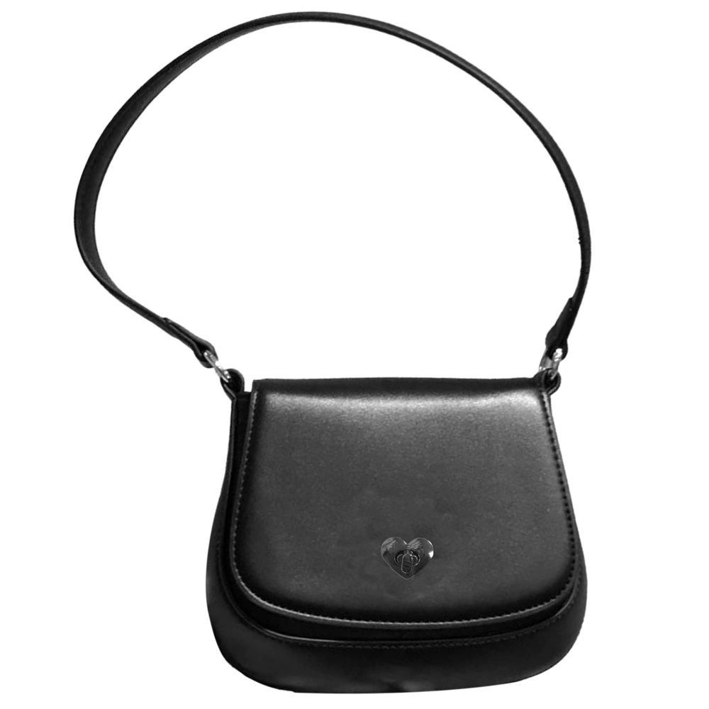 Women Shoulder Bag PU Leather Underarm Elegant Fashionable Light Weight Single Shoulder Bag Black Free Size