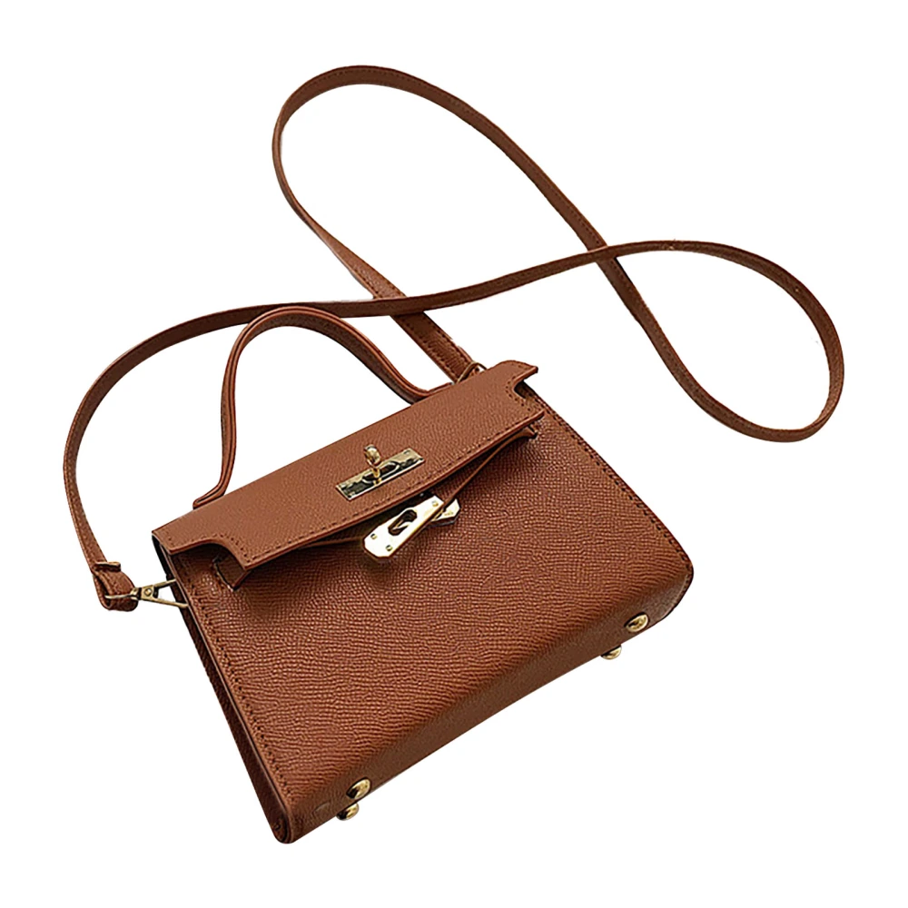 Women Shoulder Bag Fashionable Versatile Small Handheld Single Shoulder Bag for Daily Shopping Brown 19x13x7cm / 7.5x5.1x2.8in