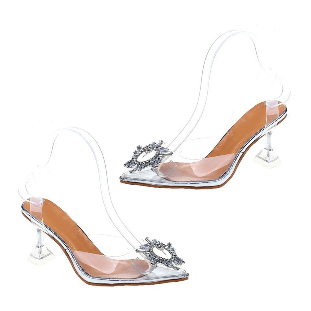 Women Pointed Toe High Heel Fashionable Metal Decoration Lady High Heel for Summer 7cm / 2.8in 39