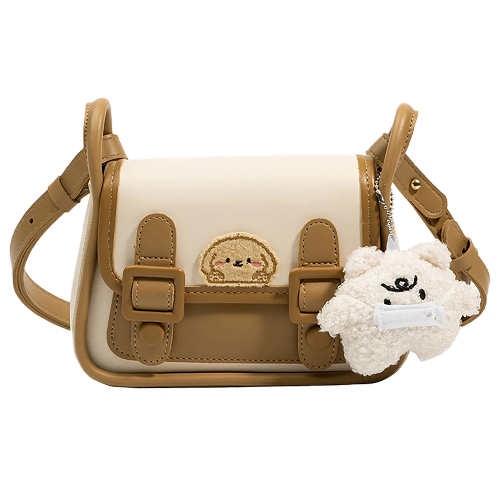 Women Shoulder Underarm Bag Small Fashionable Messenger Bag for Daily Life Shopping Working Beige (Without Pendant) Free Size