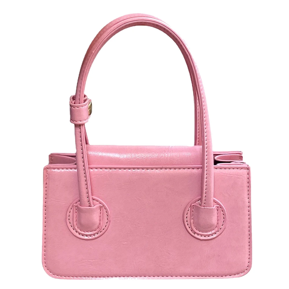 Small Handbag for Women Large Capacity Versatile Stylish PU Shoulder Bag for Daily Dating Pink PU