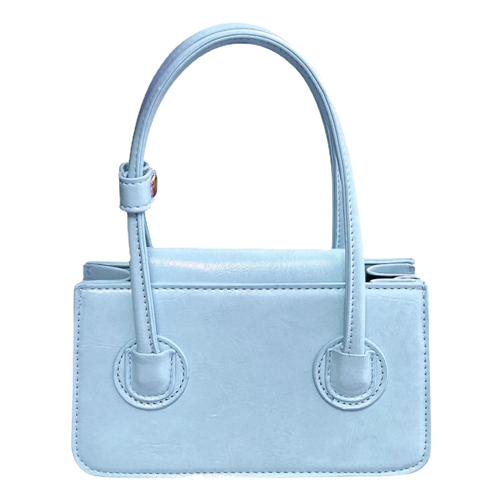 Small Handbag for Women Large Capacity Versatile Stylish PU Shoulder Bag for Daily Dating Blue PU