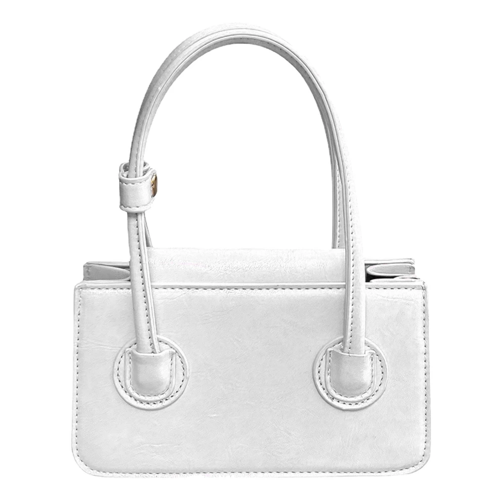 Small Handbag for Women Large Capacity Versatile Stylish PU Shoulder Bag for Daily Dating Milky White PU