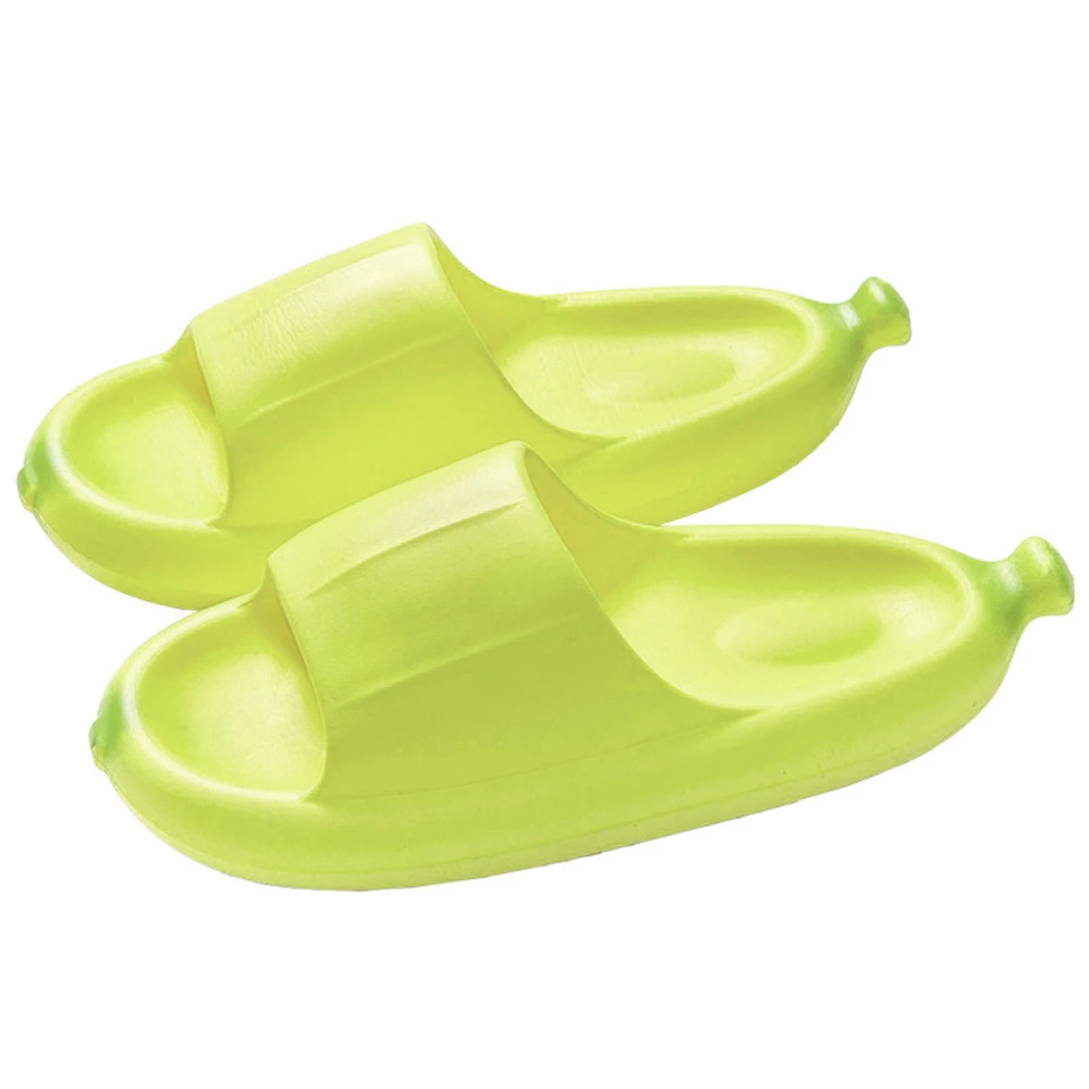 Women Banana Shape Shower Slippers EVA Prevent Slip Quick Drying Soft Relieve Foot Fatigue Bath Shoes Green 35-36