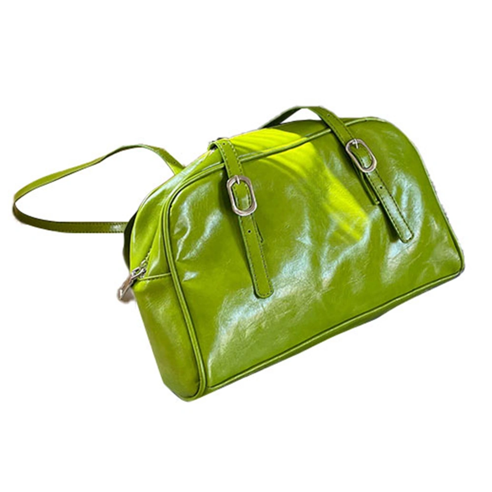 Vintage PU Messenger Bag Waterproof Large Capacity Shoulder Messenger Bag for Outdoor Daily Life Green Free Size