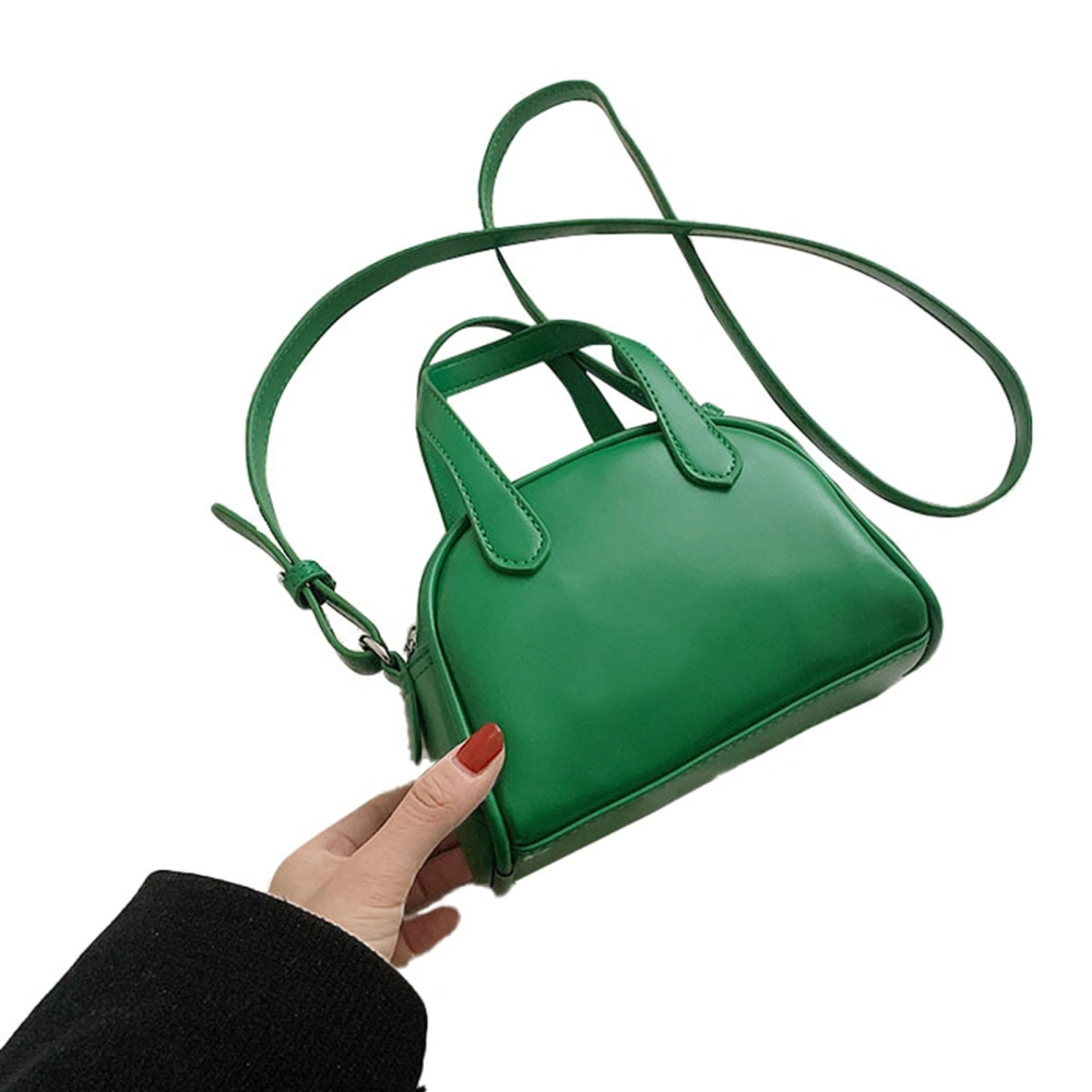 Messenger Bag PU Leather Large Capacity Pure Color Soft Adjustable Messenger Bag for Women Lady Girl Green Free Size