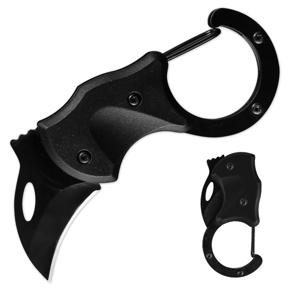 Folding Knife Stainless Steel Fox Knife with Carabiner Clip for Hiking