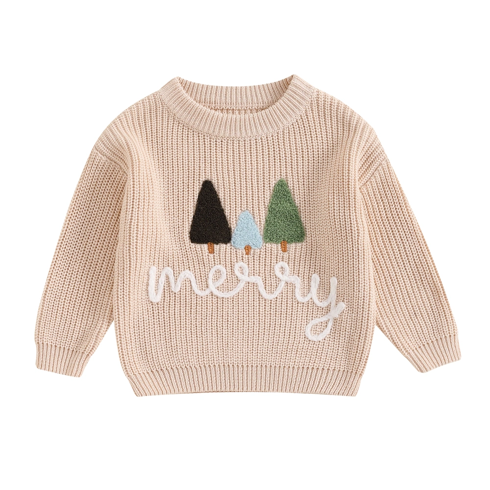 Baby Boy Girl Christmas Sweater Embroidery Long Sleeve Pullover Tops 