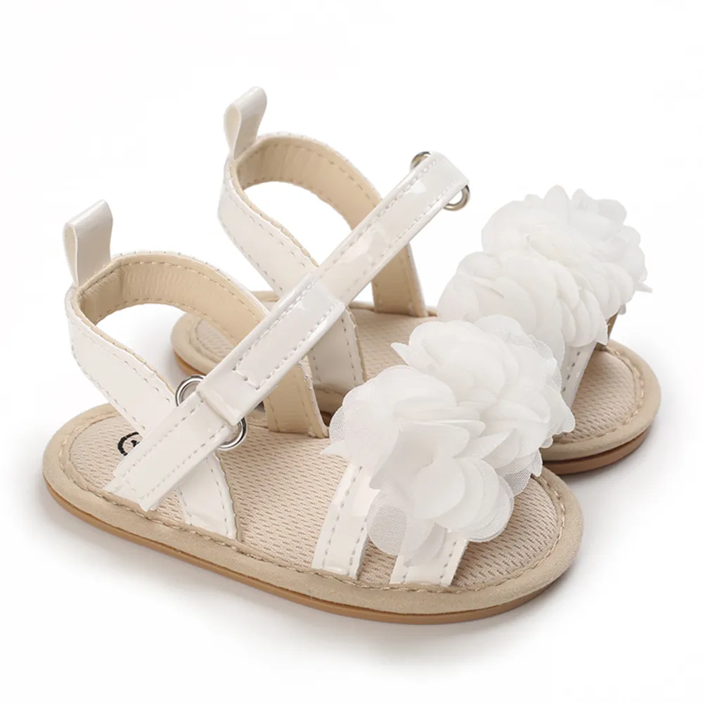 Infant Baby Girls Sandals Cute Flowers Anti-Slip Soft Sole Shoes