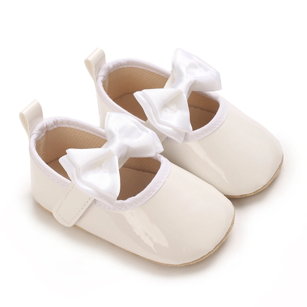 Baby Girl PU Flats Shoes Infant Bow Walker Crib Shoes for Party