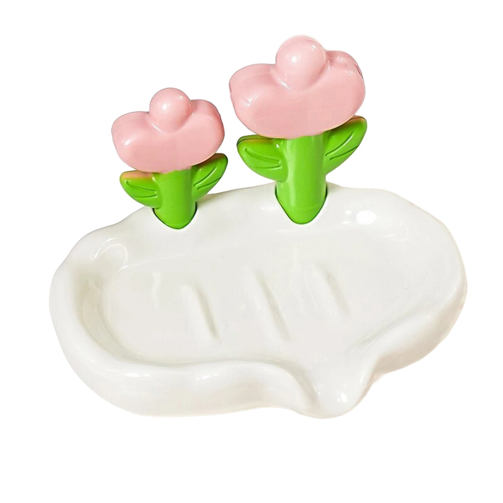 Bar Soap Holder Flower Soap Dish with Drainage Soap Tray Container 