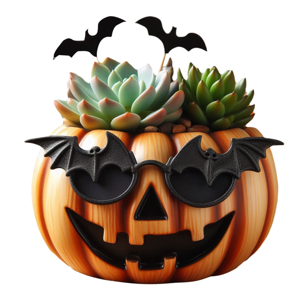 Succulent Pot Resin Pumpkin Planter Ornament for Home Office