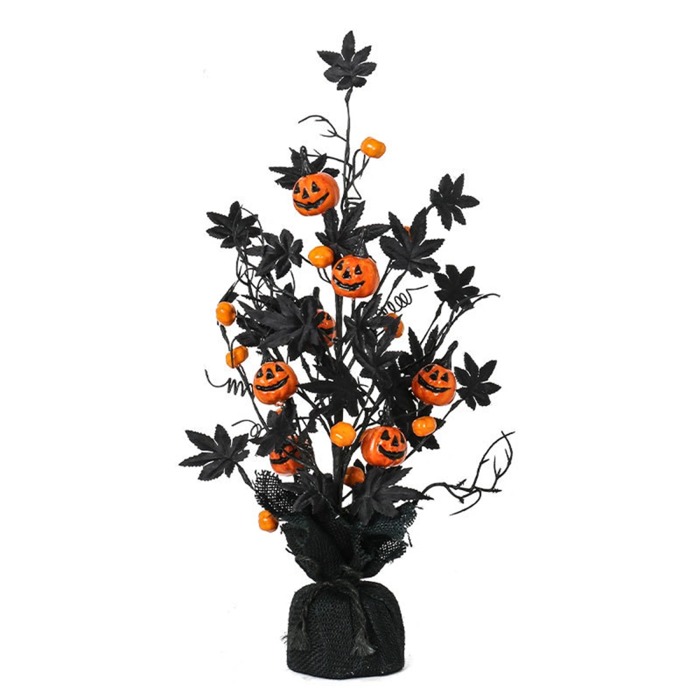 Halloween Decoration Artificial Pumpkin Maple Leaf Tree Tabletop Decor