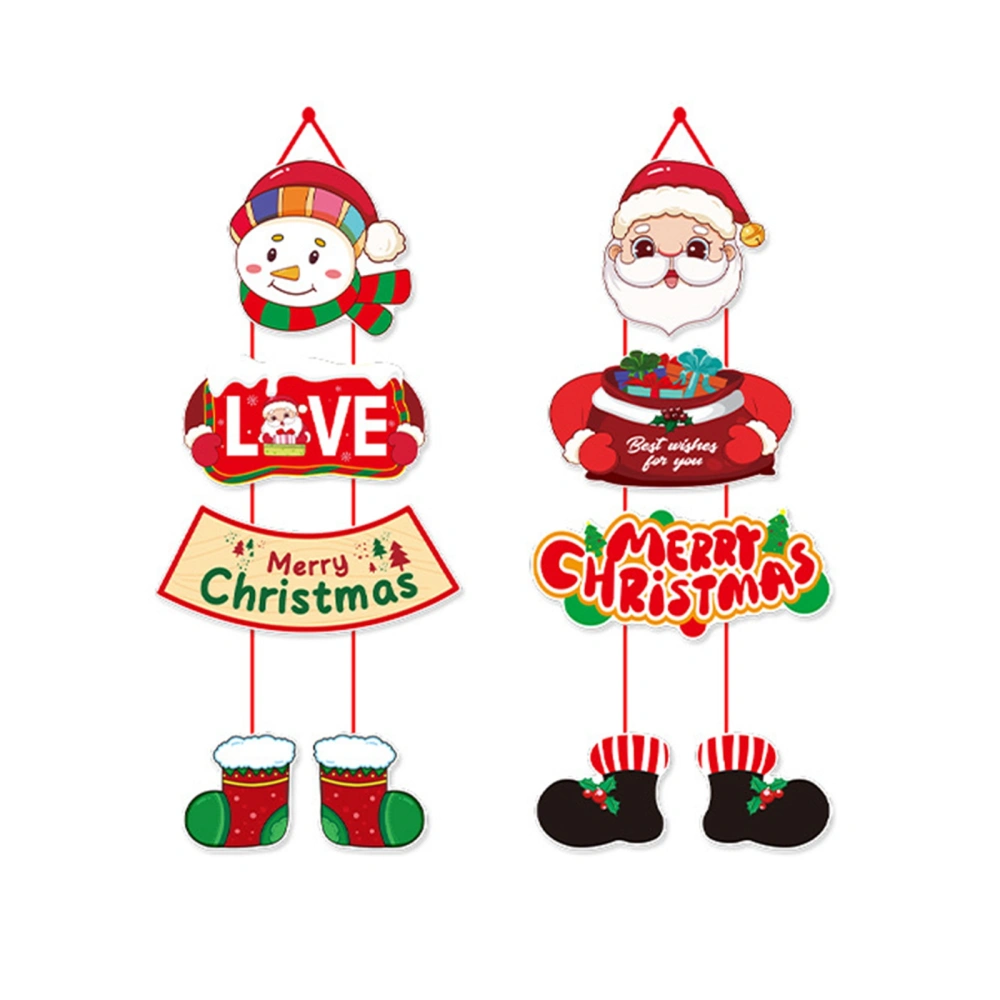 2 Pcs Christmas Hanging Decor Santa Claus Christmas Curtains for Door 