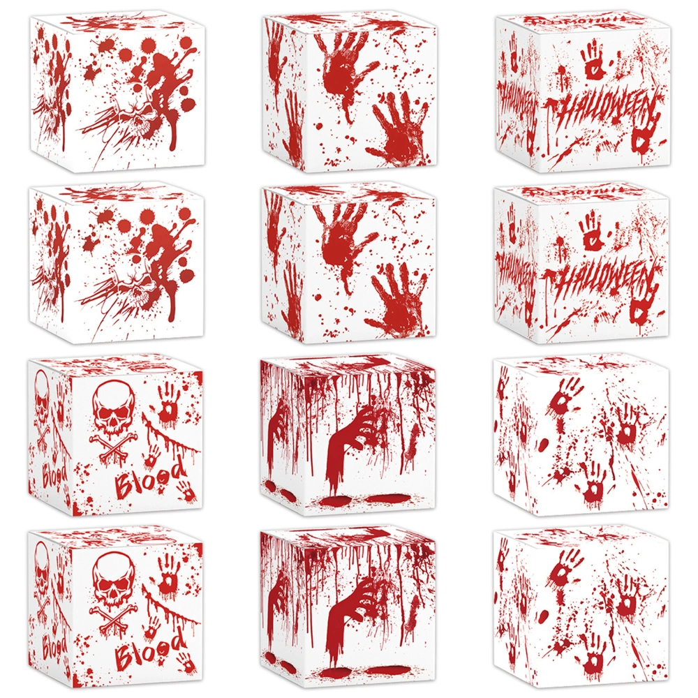 6 Pcs Halloween Candy Boxes Bloody Print Halloween Props Holiday Decor