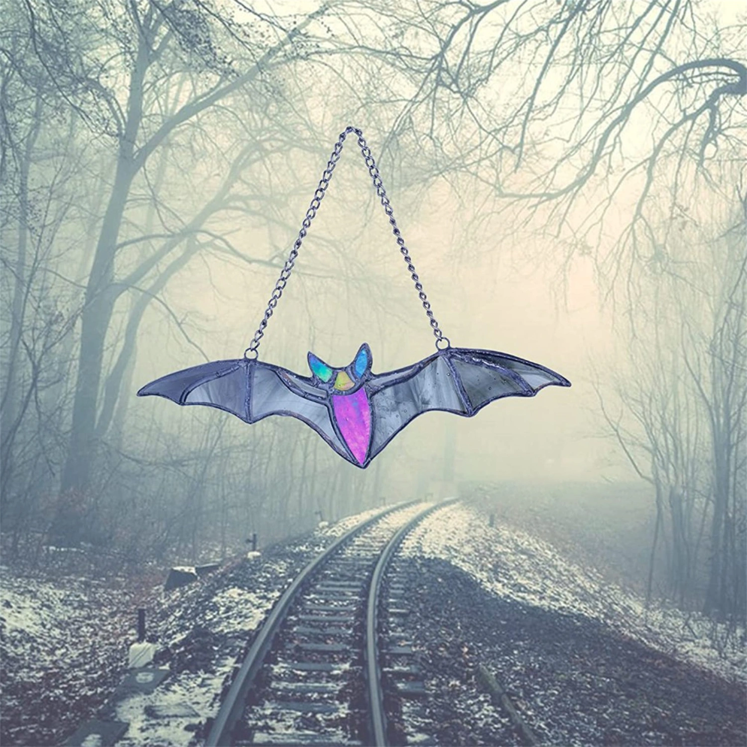 Bat Stained Glass Window Hangings Bat Sun Suncatcher Halloween