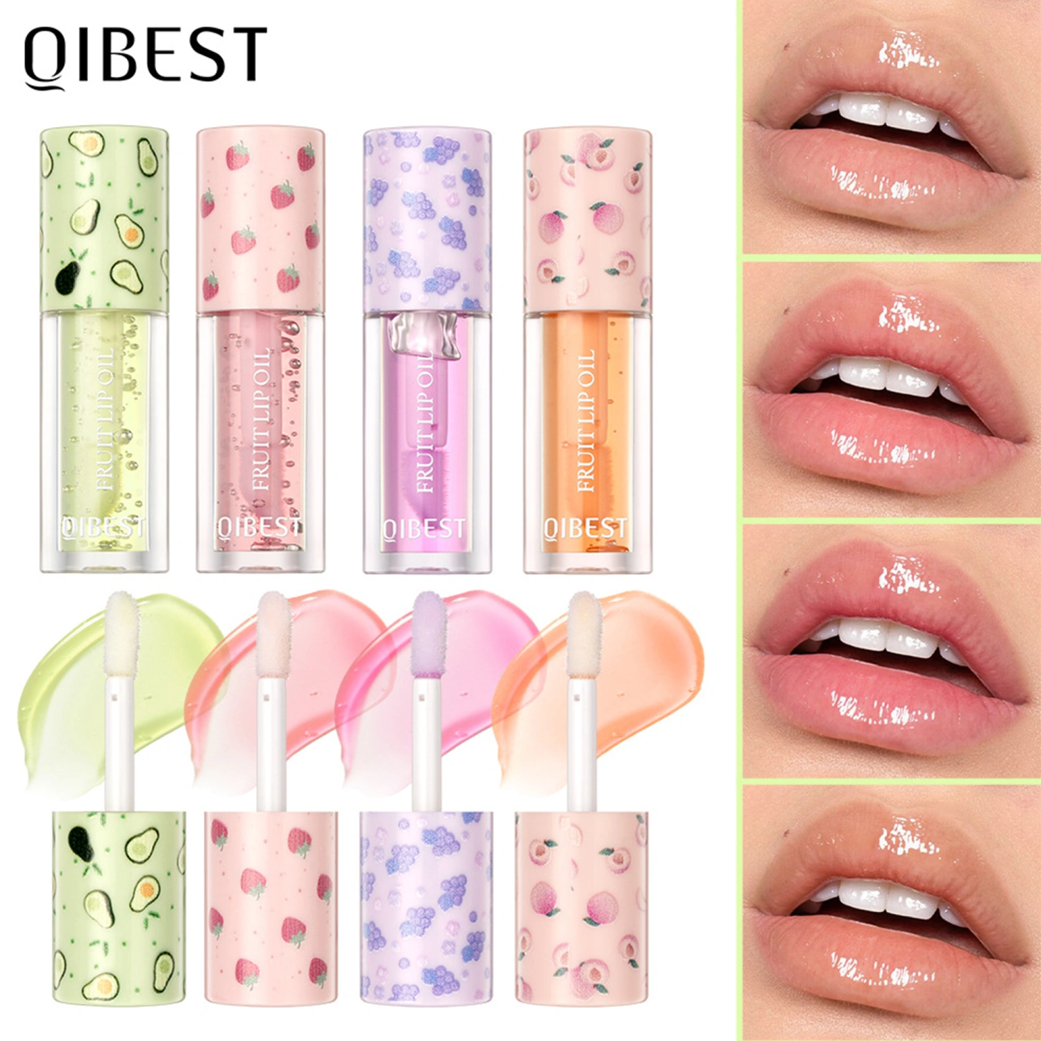 Hydrating Fruit Lip Oil Moisturizing Lip Gloss Lip Glow Oil Set