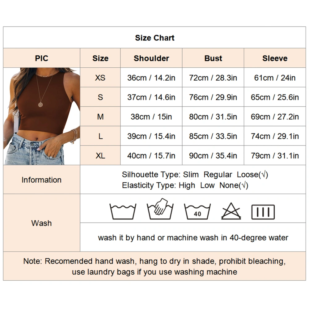 Women Basic Sleeveless Tank Top Casual Crew Neck Slim Fit Pure Color Stretchy T Shirt Brownish Red XL