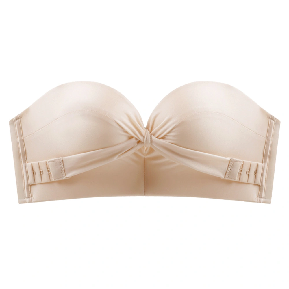 Strapless Push Up Bra Front Closure Wireless Adjustable Breathable Women Bra for Daily Party Wedding Skin Color 38/85