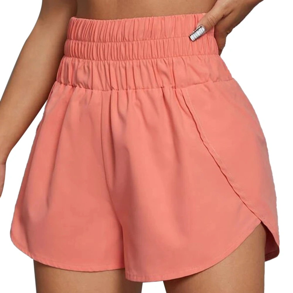 Women Athletic Shorts High Waisted Loose Casual Women Elastic Workout Shorts for Spring Summer Pink XXL