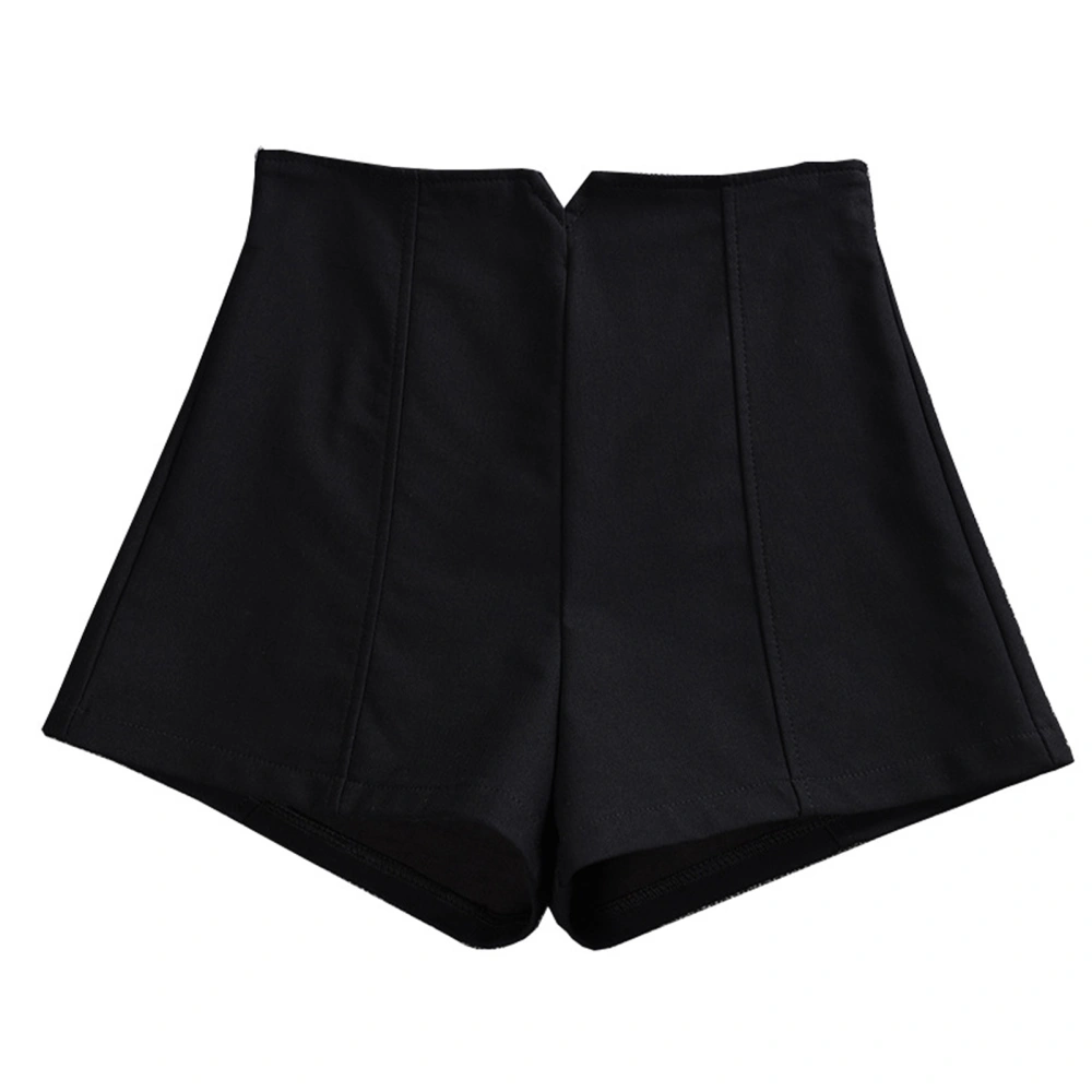 Wide Leg Shorts for Girls A Line Moderate Thickness Elasticity Suit Shorts Loose Shorts for Travel Office Black L