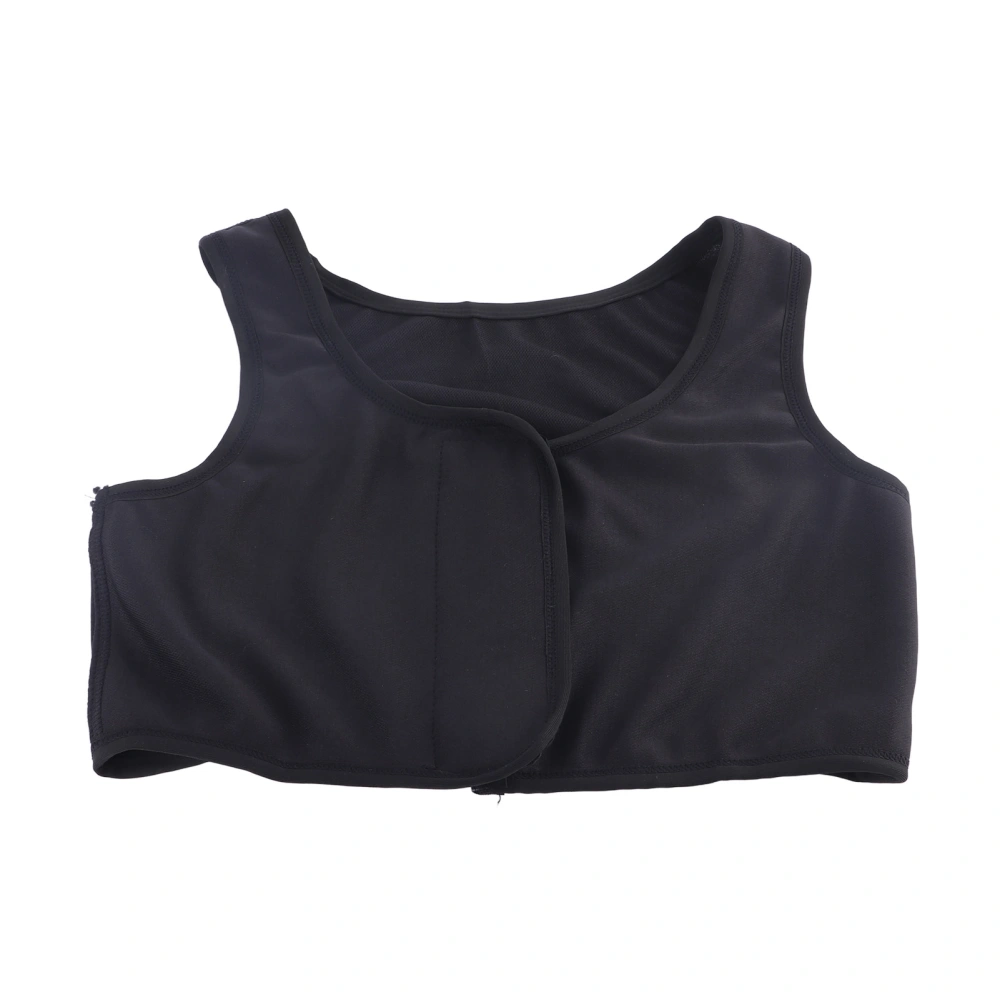 Chest Binder Front Hook Design Breathable Comfortable Regulable Buckle Thickening Polyester Binding Bra Breast for Daily Black XXL