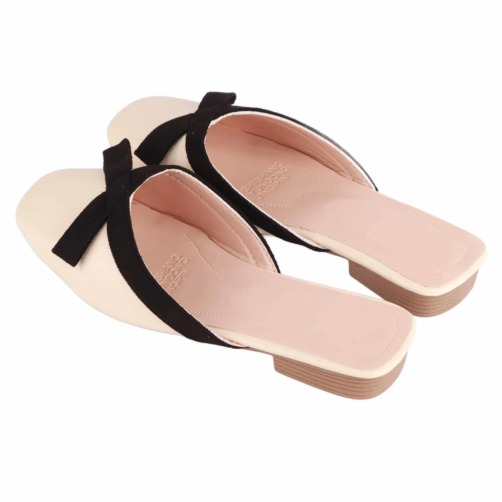 Women Backless Flats Slippers Stylish Soft Comfortable Summer Flat Half Slippers for Shopping Beige 38