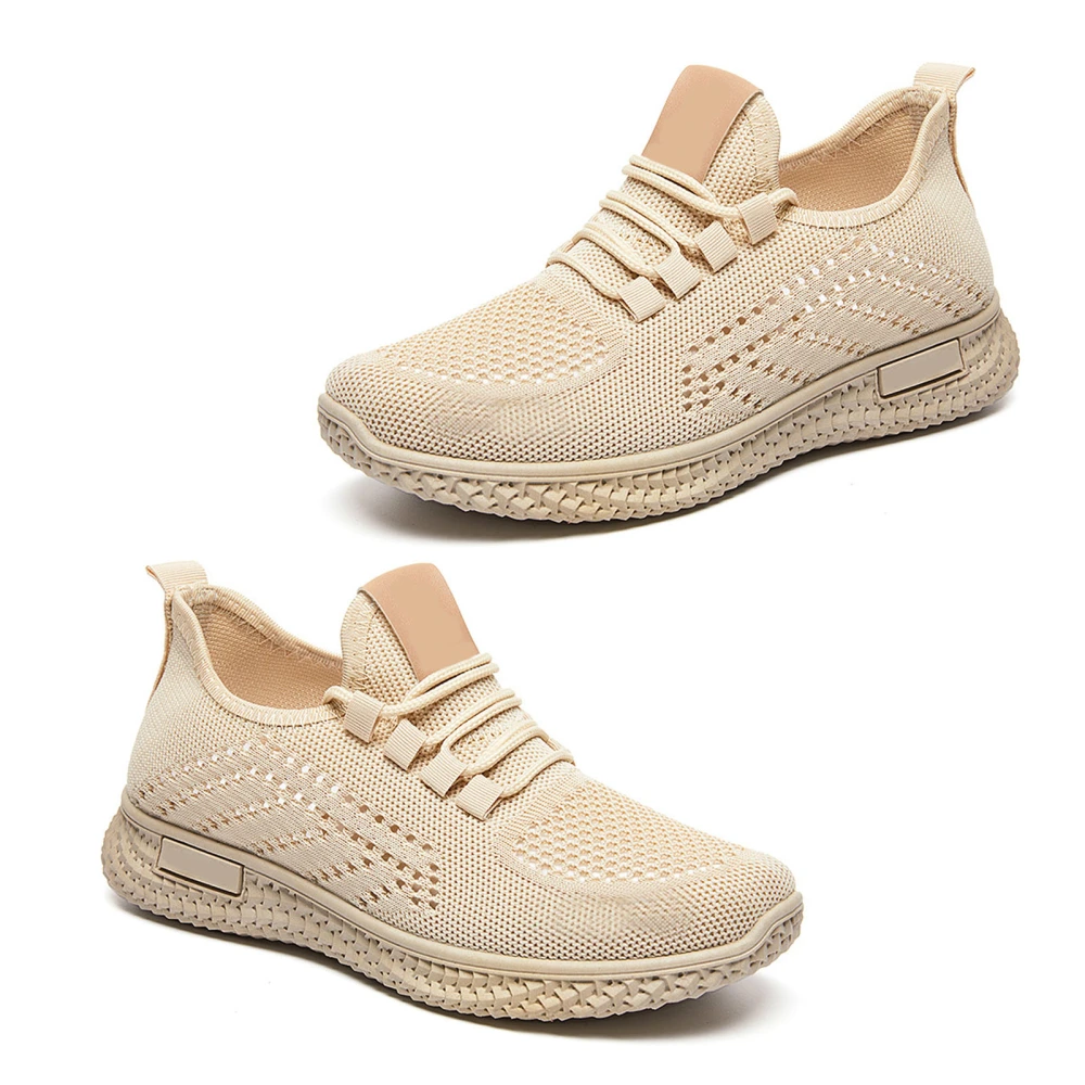 Women Sneakers Breathable Mesh Shoes Non Slip Casual Shoes for Outdoor Running Walking Khaki 37