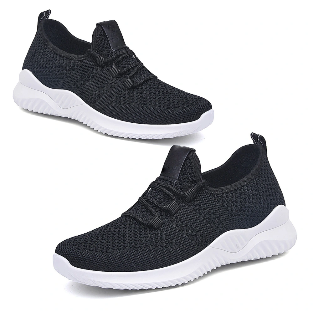 Women Sports Shoes Walking Shoes Breathable Mesh Design Soft Bottom Sneakers for Winter Black 36