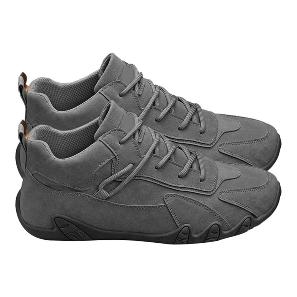 Male Sports Shoes Casual Lightweight Soft Rubber Sole Men Fashion Sneaker for Winter Running Walking Grey 42