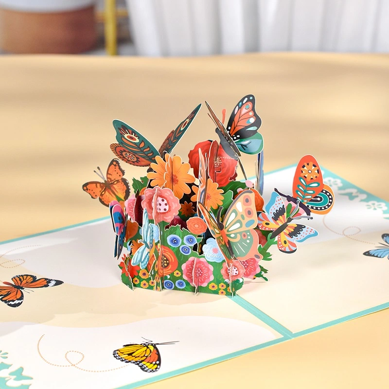 New Year Cartoon Cute Butterfly Animal Pop-up Card