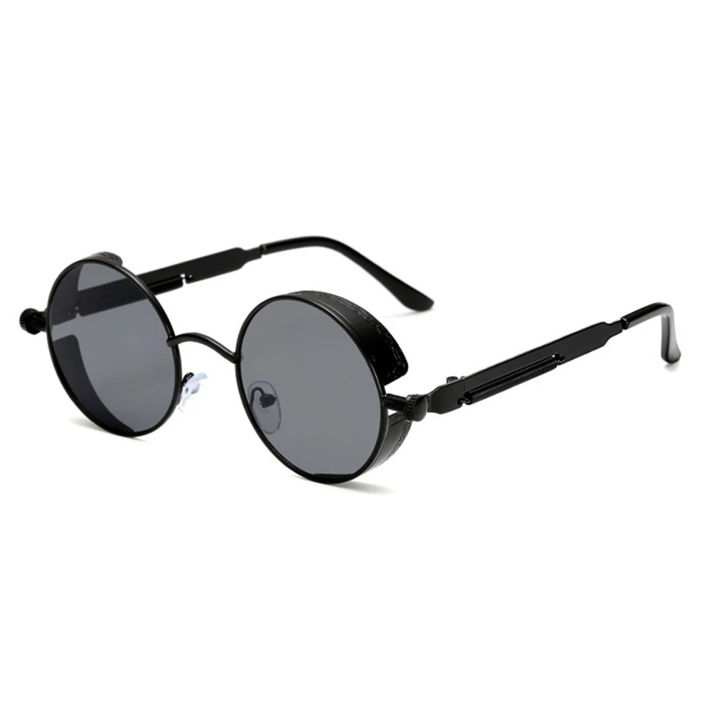 Round Steampunk Sunglasses Men Women Retro Fashionable Metal Frame UV Protection Sunglasses for Travel