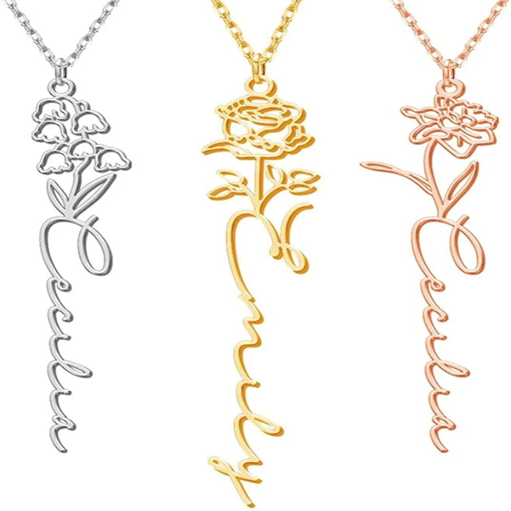 Stainless Steel English Letter Name Necklace