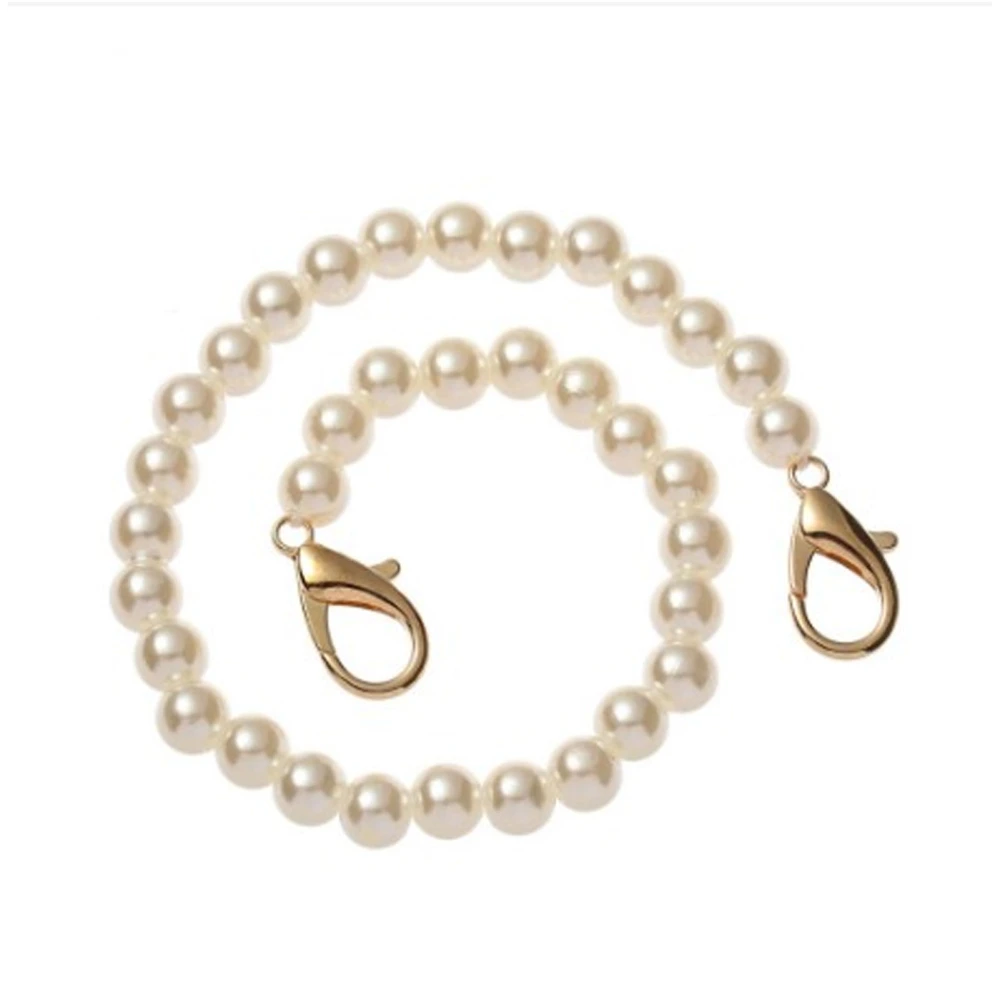 Pearl Bag Chain Wear Resistant DIY Pearl Bead Purse Chain for Handbag Chains Accessories 40cm / 15.7in White