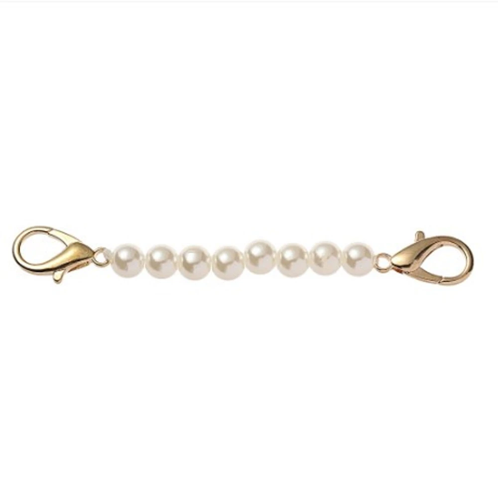 Pearl Bag Chain Wear Resistant DIY Pearl Bead Purse Chain for Handbag Chains Accessories 15cm / 5.9in White