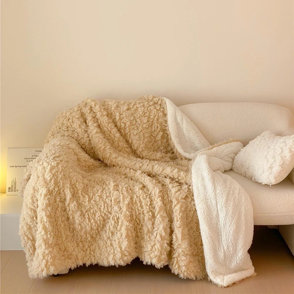 Soft Cloud Puff Lambswool Winter Warm Blanket