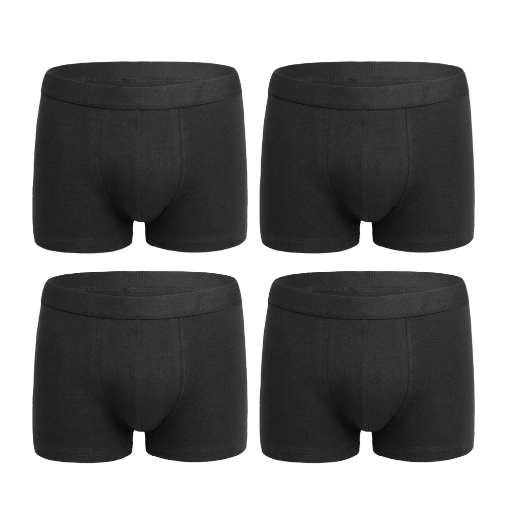 Men Underwear Soft Cotton High Elasticity Strong Absorption Quick Drying Middle Waist Men Underwear for Daily Sports 4 Black 5XL in CN Size/XXL in US Size