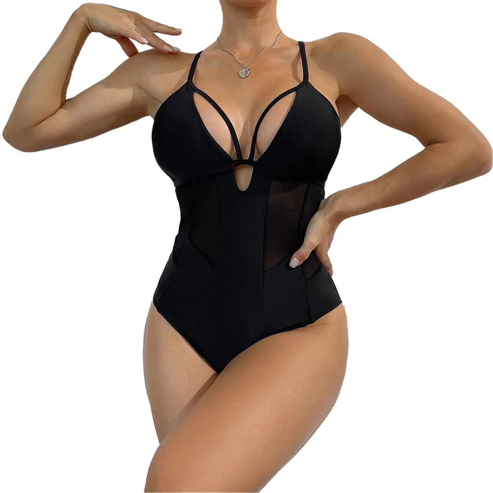 Women One Piece Swimsuit Bikini Adjustable Spaghetti Strap for Beach Surfing Swimming Pool Party Black Black XL