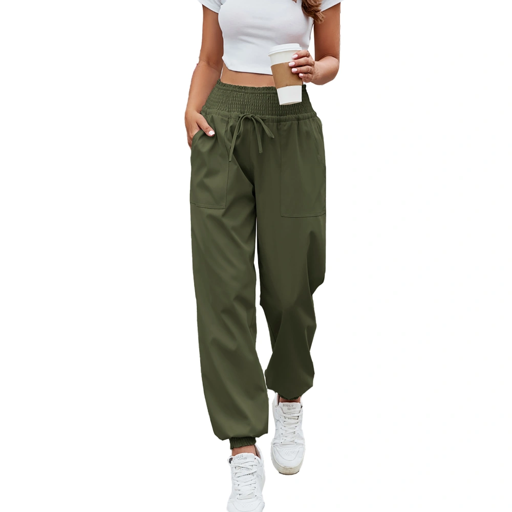 Casual Pants High Waist Loose Comfortable Women Trousers for Office Outdoor Shopping Home Appointment OD Green XL