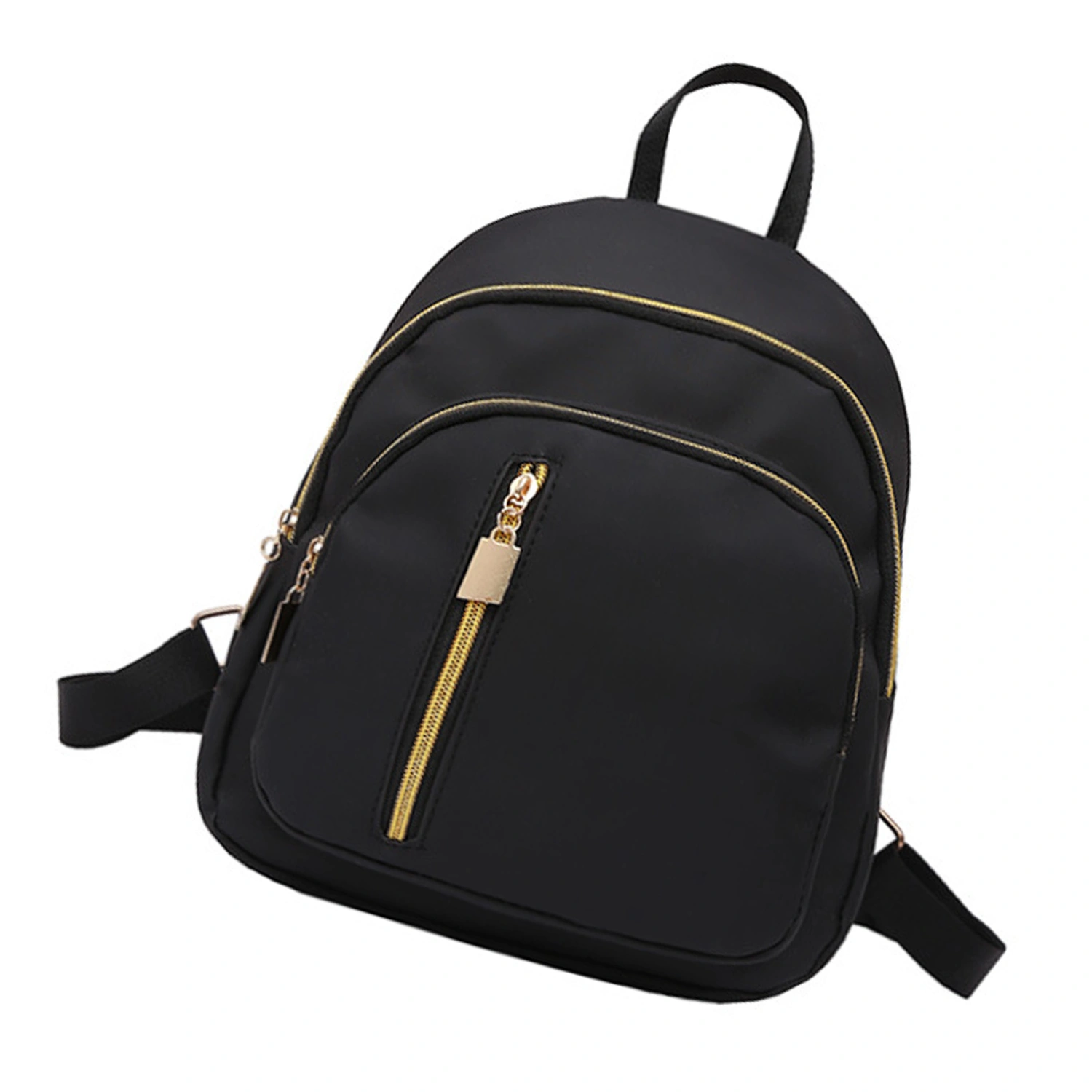 Backpack Waterproof Casual Style Nylon Material Zipper Closure Soft Comfortable Travel Backpack for Women Black Free Size