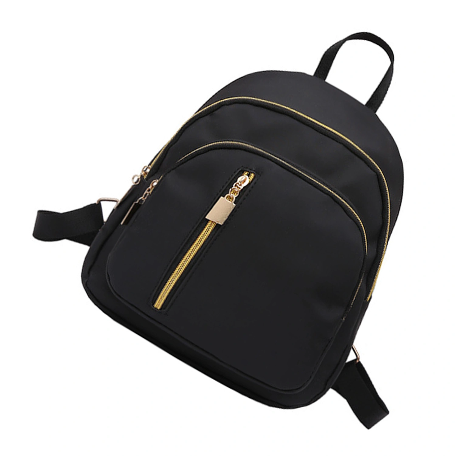 Backpack Waterproof Casual Style Nylon Material Zipper Closure Soft Comfortable Travel Backpack for Women Black Free Size