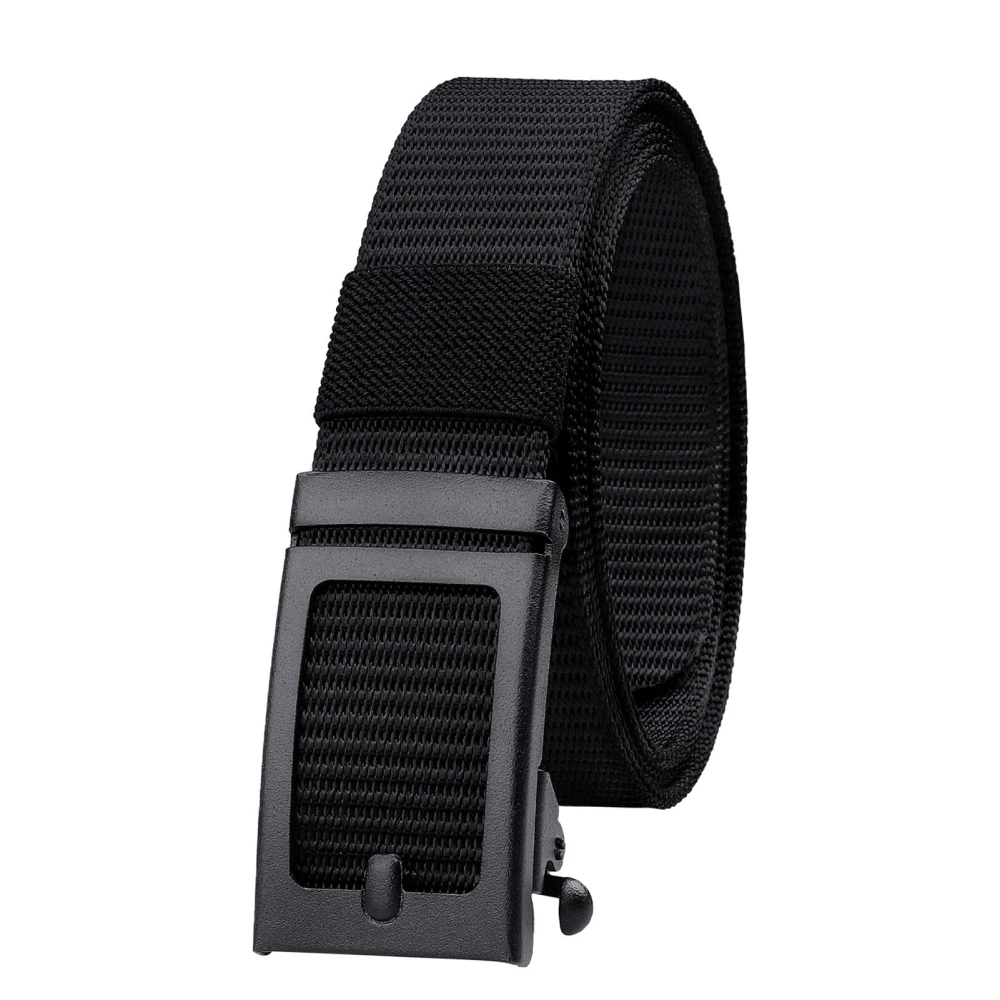 2pcs Men Work Belt Iron Buckle Breathable Flexible Adjust Casual Belt for Outdoor Activity Black 125cm / 49.2in