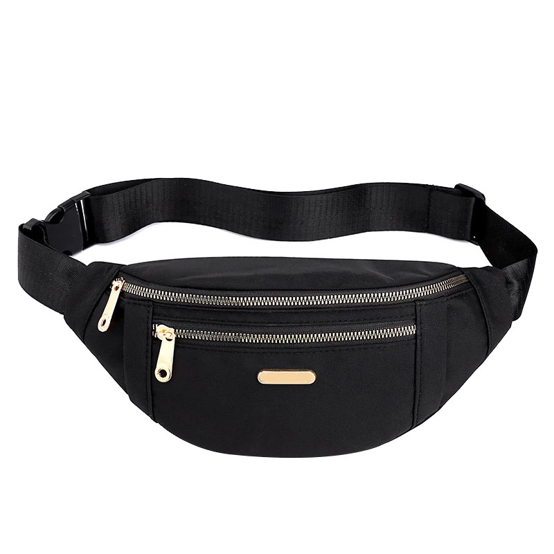 Women Fanny Pack Zipper Closure Multi Layer Adjustable Belt Women Waist Bag for Travel Work Black Free Size