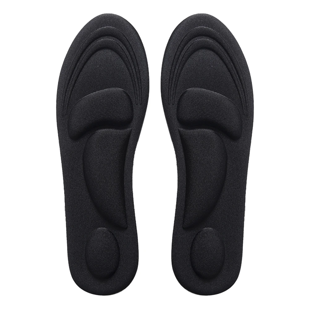 Sports Insoles Soft Sponge High Elastic Shock Absorption Breathable Shoes Cushion for Women Men Black 40-45