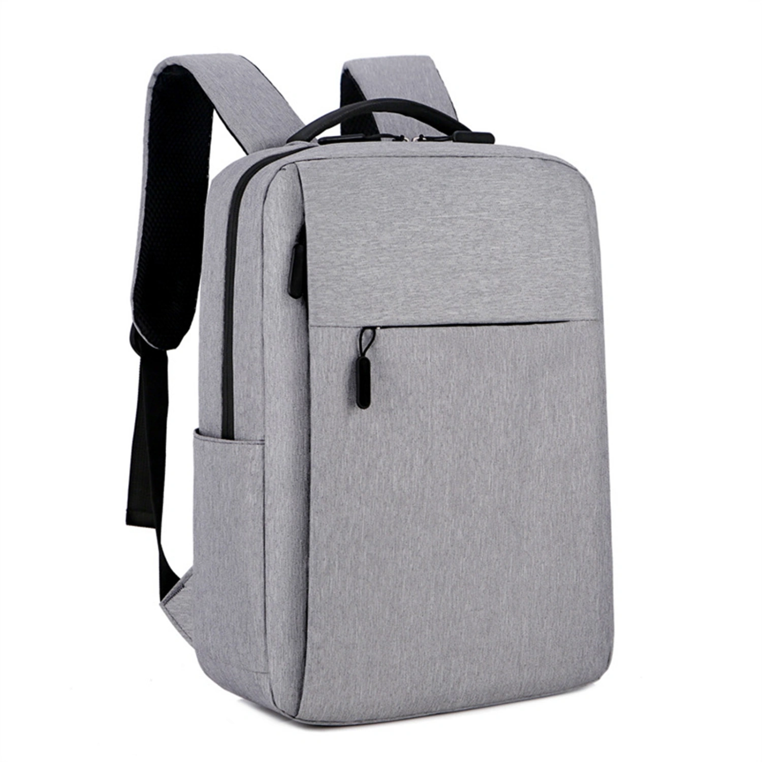 Laptop Backpack Oxford Cloth Shock Resistant Laptop Shoulder Bag for Travel Office Business With USB Gray