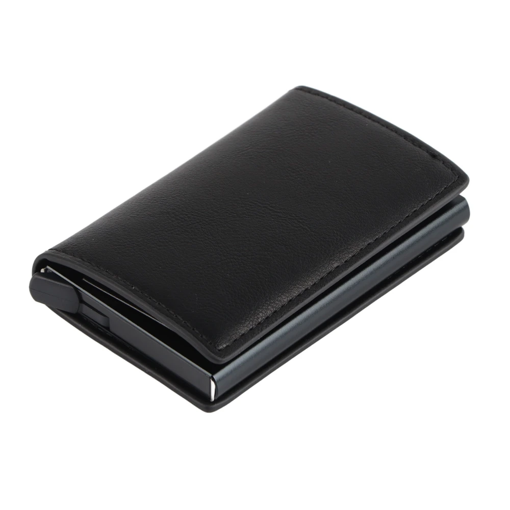 Men Wallet PU Leather Pop Up Cards Wallet Quick Card Access Wallet Slim Credit Card Holder Black