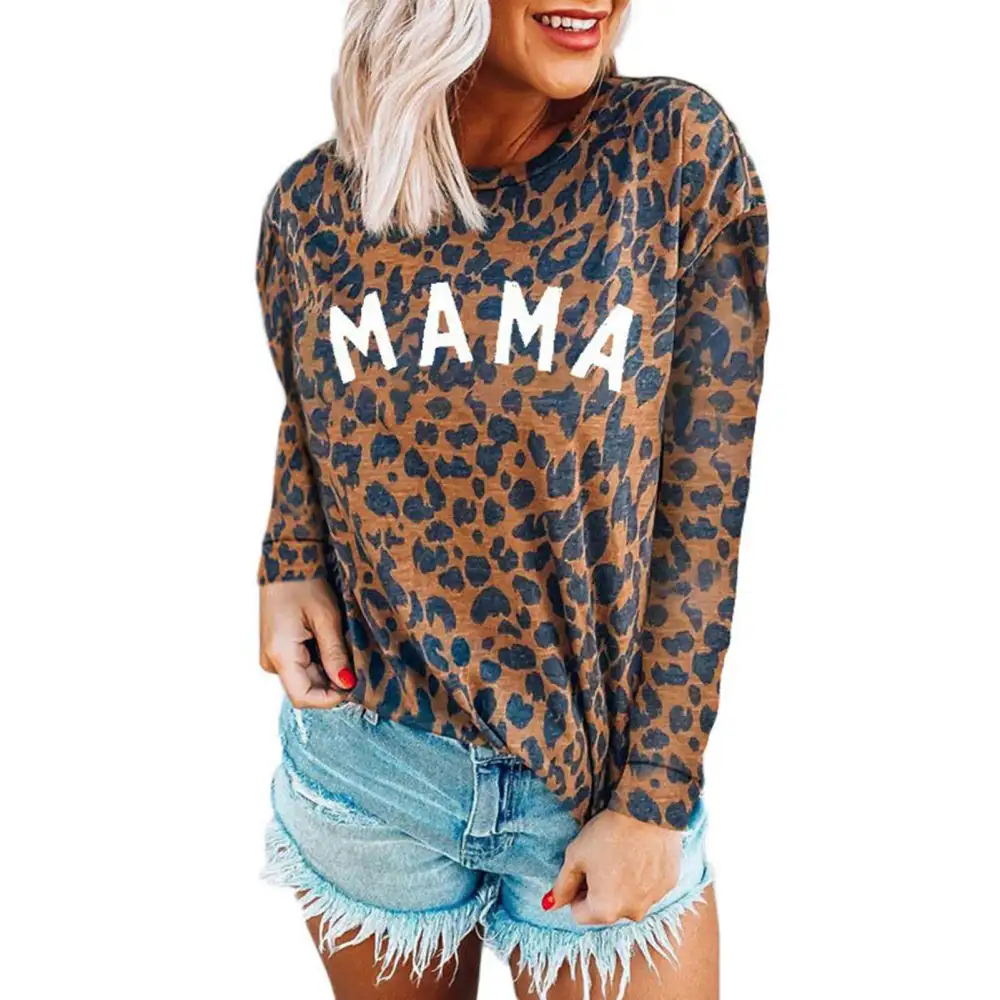 Women Long Sleeve Top Round Neck Yellow Print Casual Fashionable Lady Pullover Shirt for Daily Dating Work MAMA XL