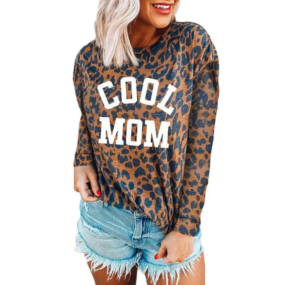 Women Long Sleeve Top Round Neck Yellow Print Casual Fashionable Lady Pullover Shirt for Daily Dating Work COOL MOM XXL